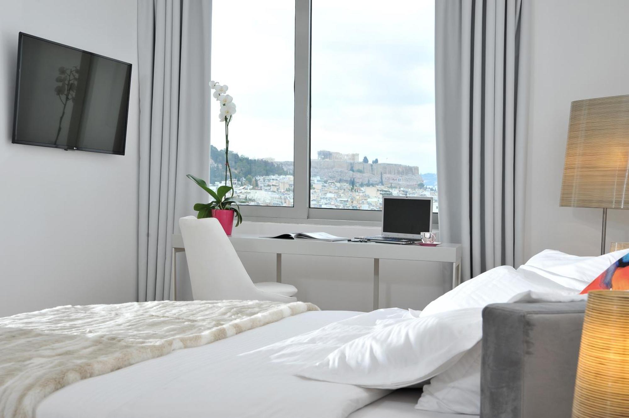 Chambre Lit King-Size Deluxe - Vue sur Acropole